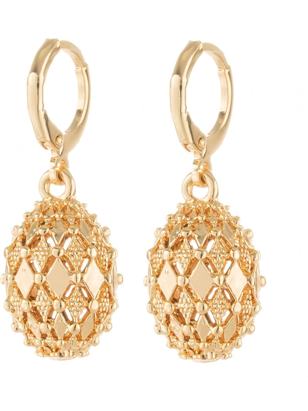 Anthropologie Gold Filigree Orb Drop Earrings - Picture 5 of 5